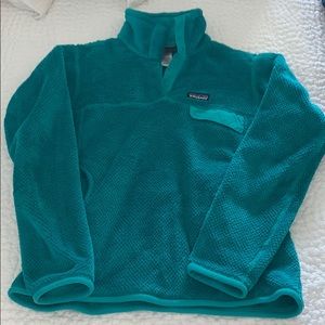 teal Patagonia snap fleece
